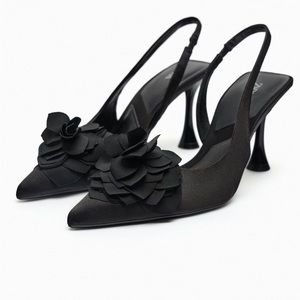 Zara flower slingback heel